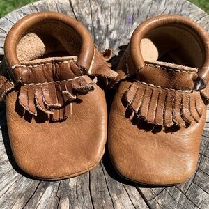 First Steps Leather Baby Toddler Moccasin Shoes
Brown Tan Size 2 Natural Walking